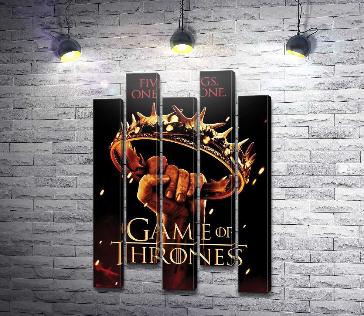 Модульная картина Постер к фильму Игра Престолов: Five Kings One Throne (Модуль №30)
