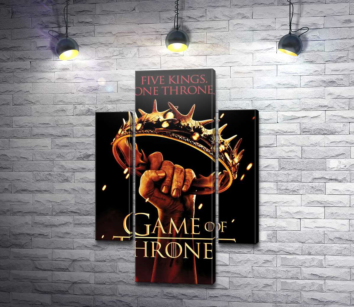 Модульна картина Постер до фільму Гра Престолів Five Kings One Throne (Модуль №5)