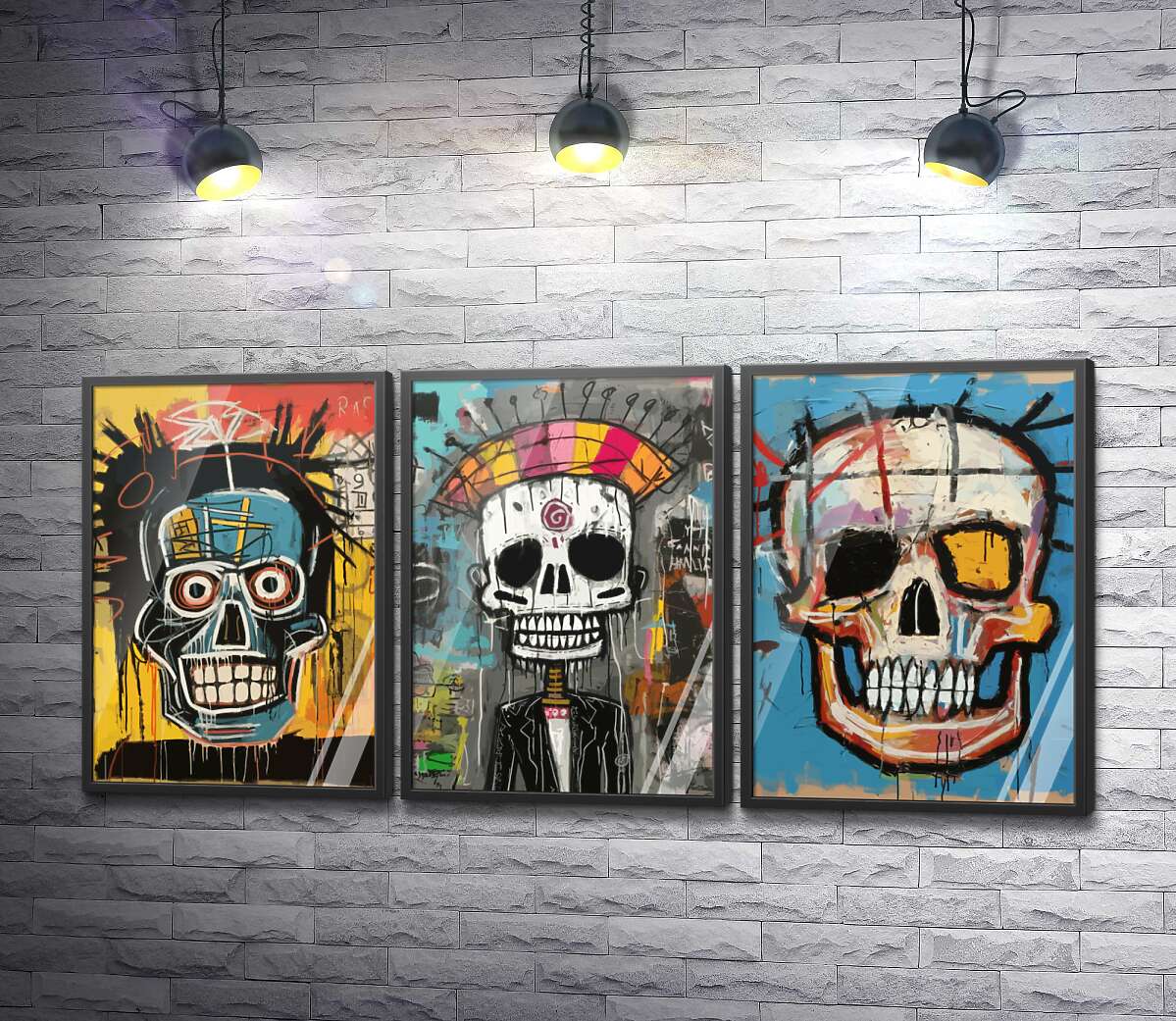 Постер колаж Черепи в стилі Баскія