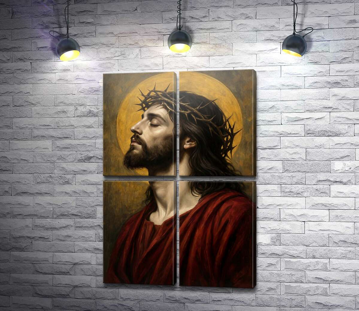 Модульна картина Образний портрет святого (Ісуса) (Модуль №25)