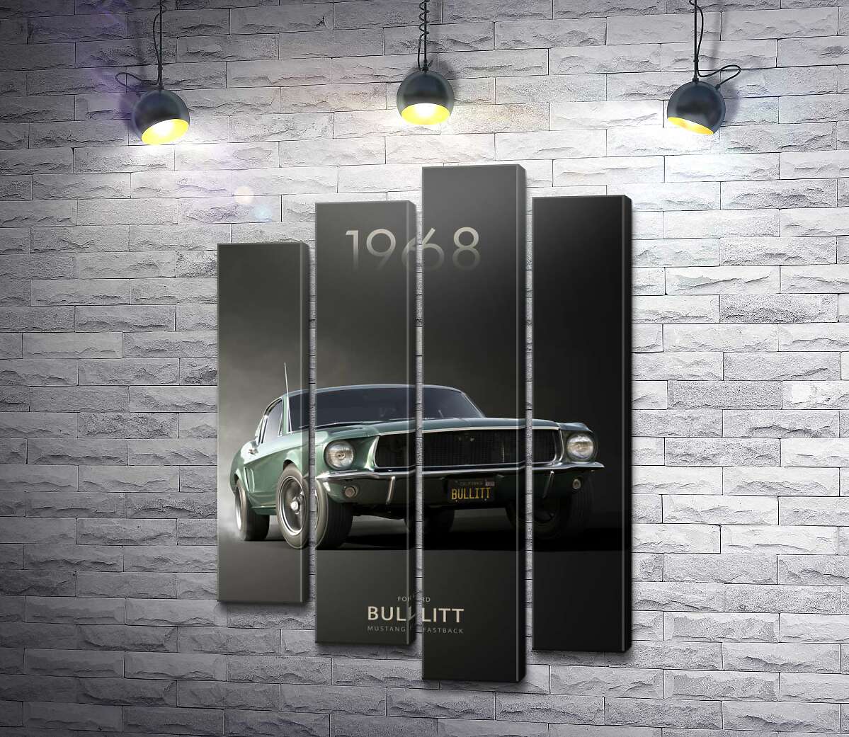 Модульная картина Ford Bullit 1968 (Модуль №3)