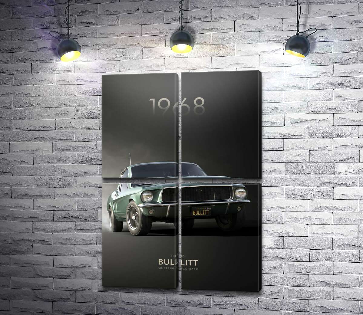 Модульная картина Ford Bullit 1968 (Модуль №25)