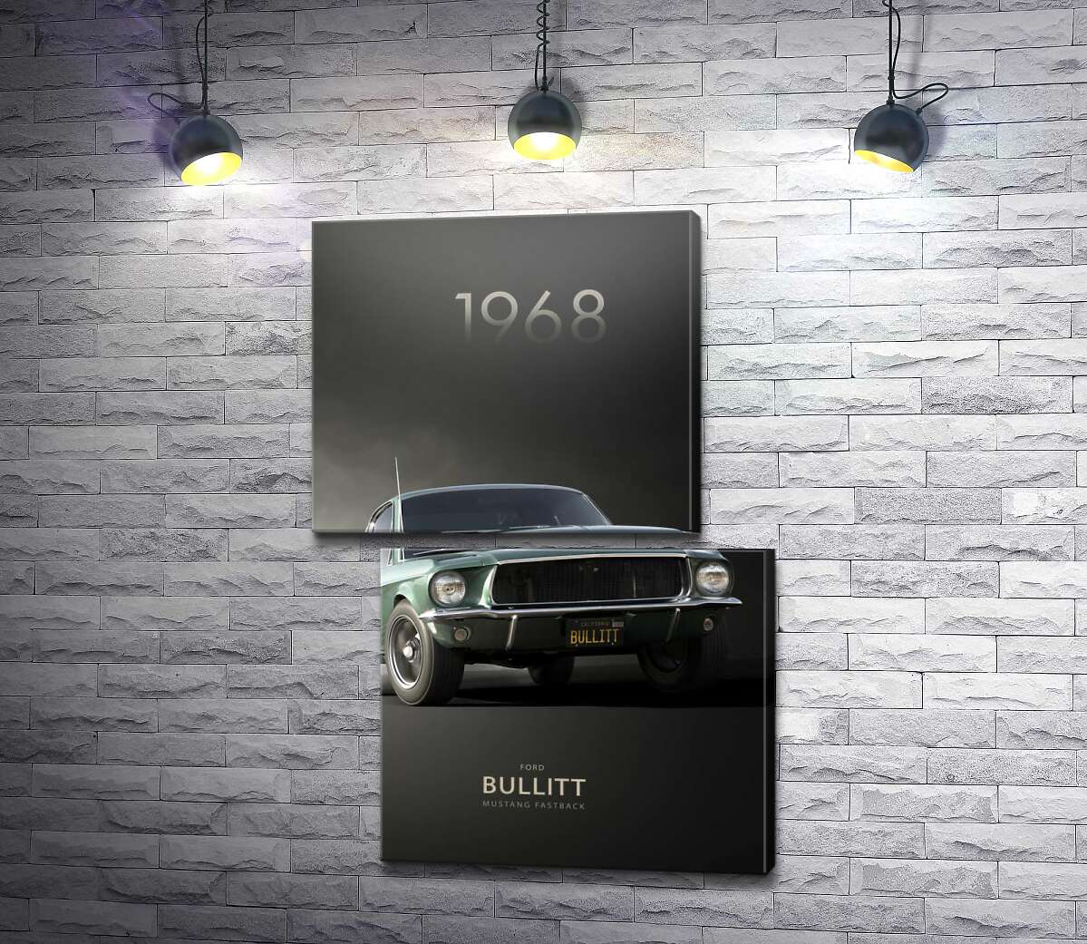 Модульная картина Ford Bullit 1968 (Модуль №8)