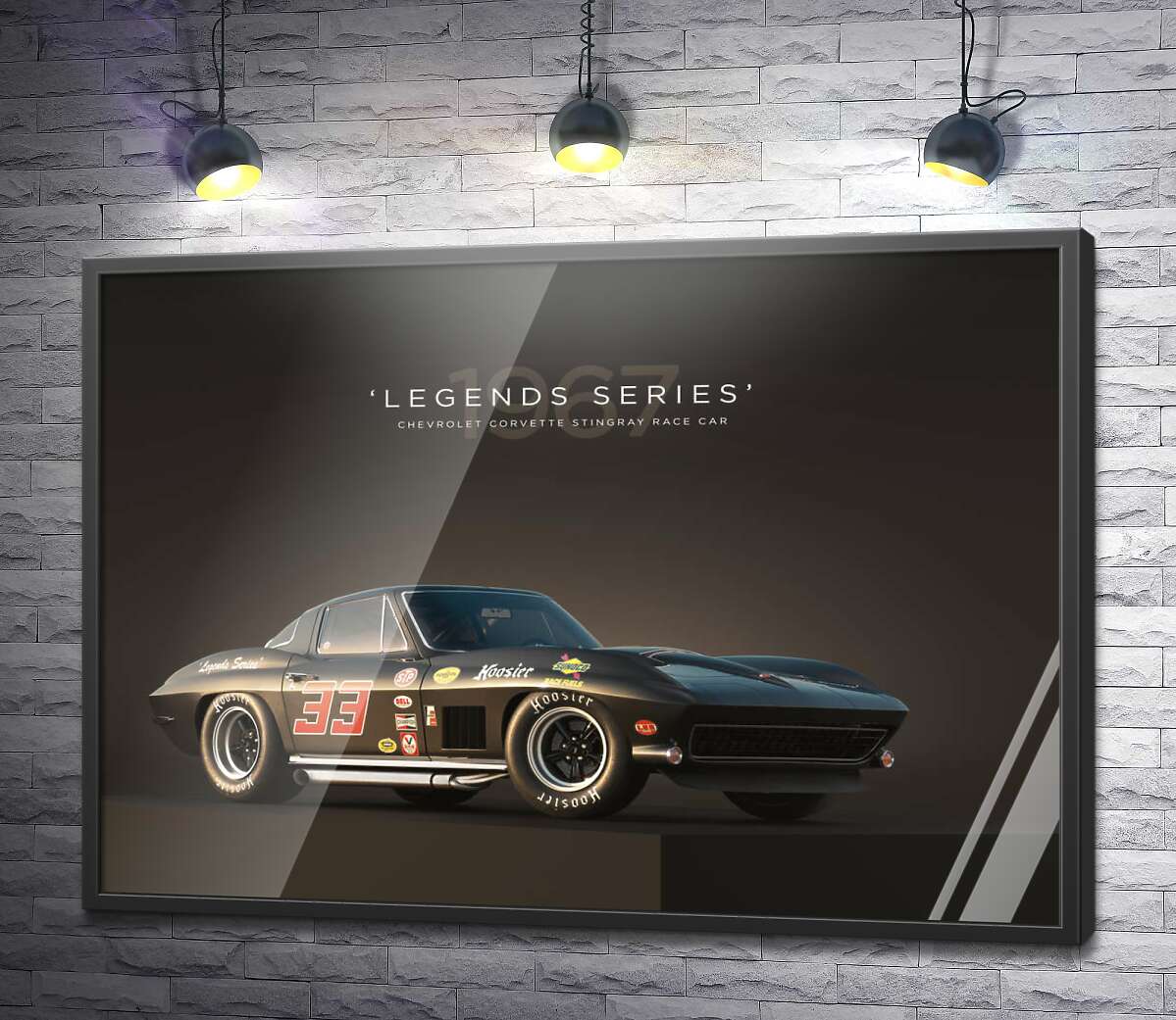 Постер Chevrolet Corvette 1967 Race