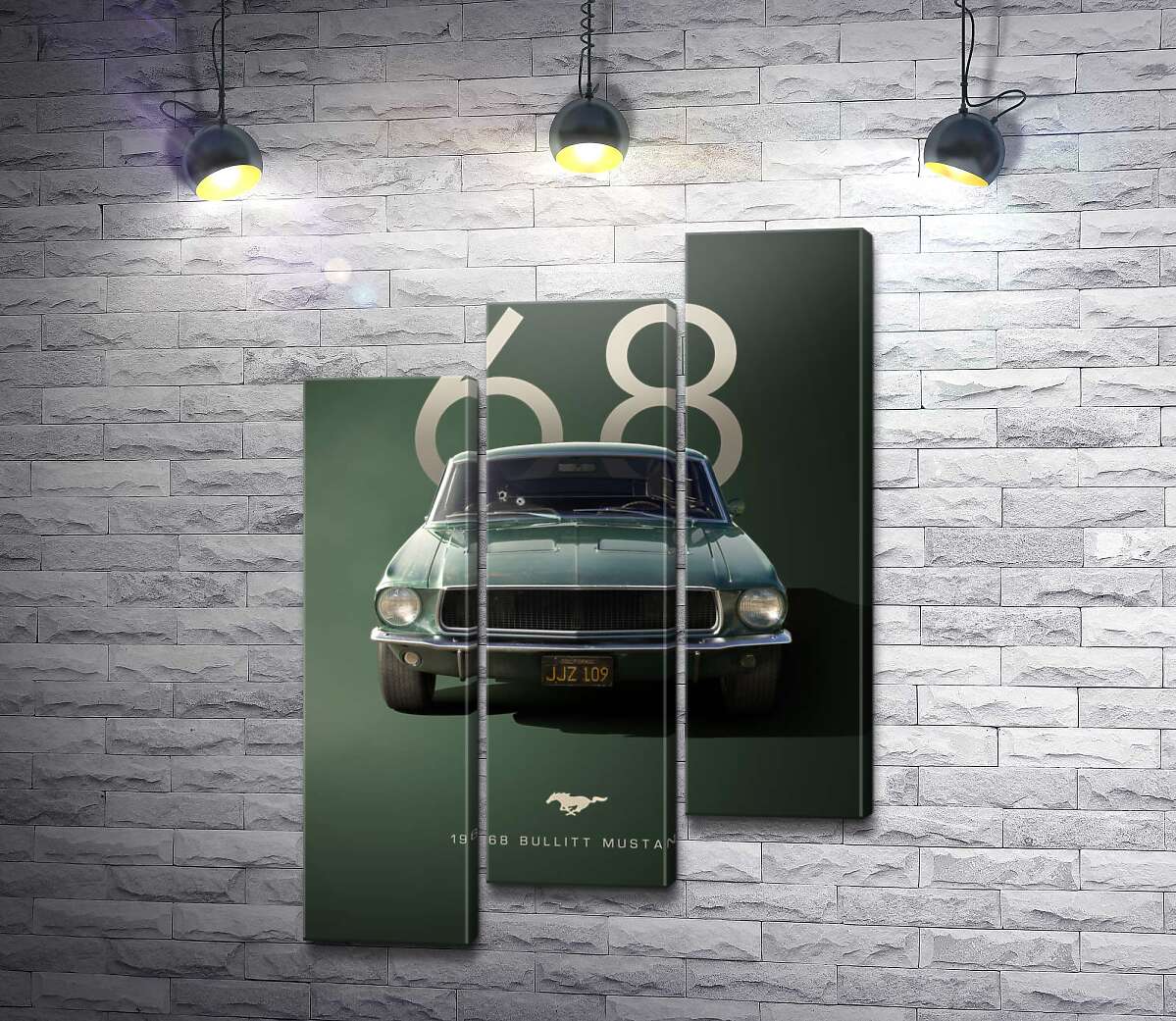 Модульная картина Ford Bullit Mustang 1968 (Модуль №14)