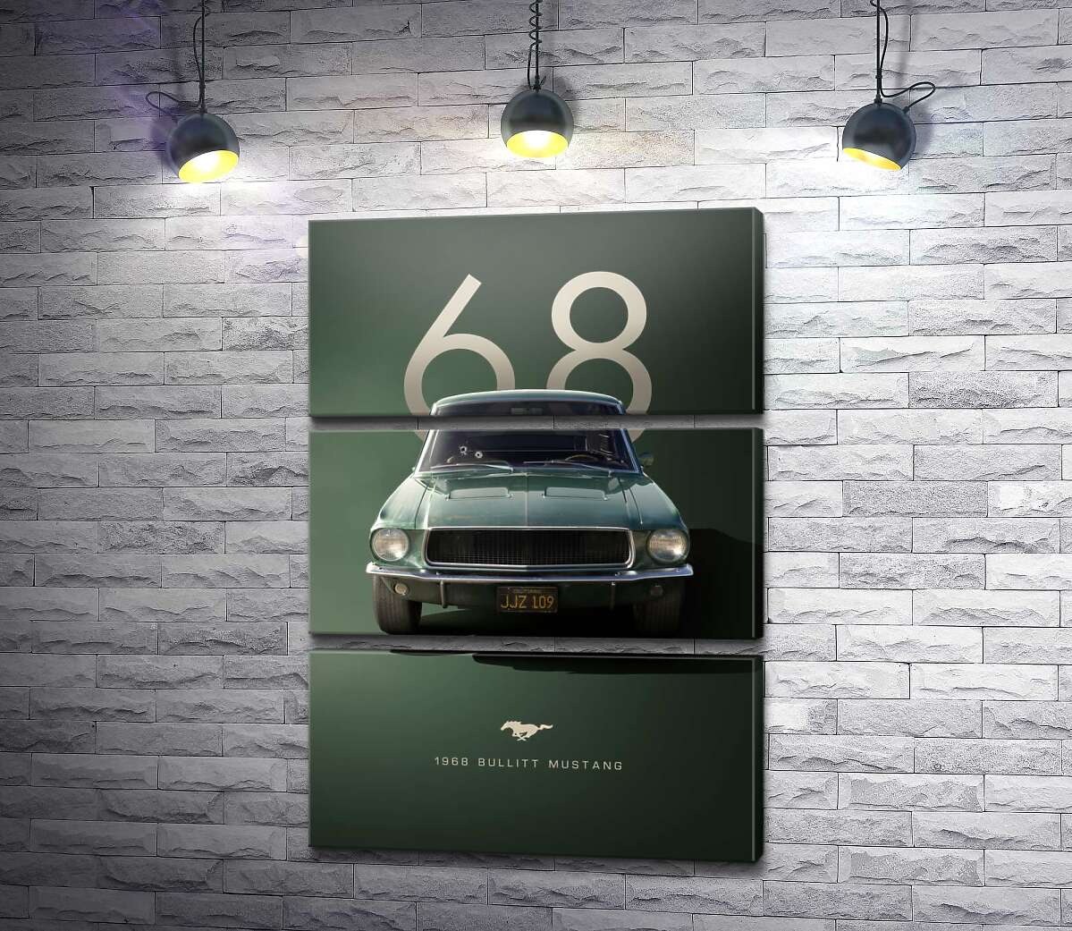 Модульная картина Ford Bullit Mustang 1968 (Модуль №15)