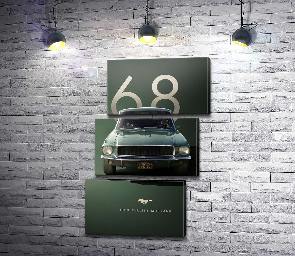 Модульная картина Ford Bullit Mustang 1968 (Модуль №17)