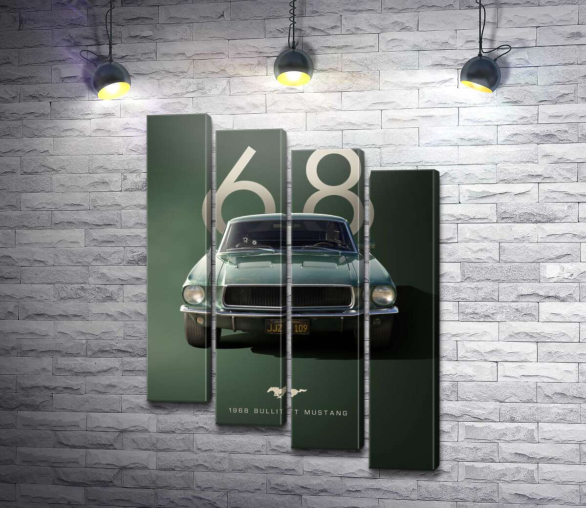 Модульная картина Ford Bullit Mustang 1968 (Модуль №19)