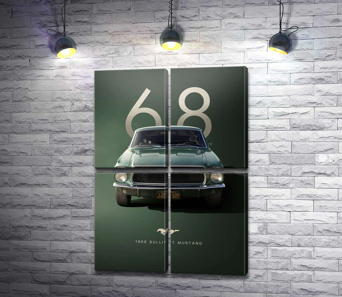 Модульная картина Ford Bullit Mustang 1968 (Модуль №25)