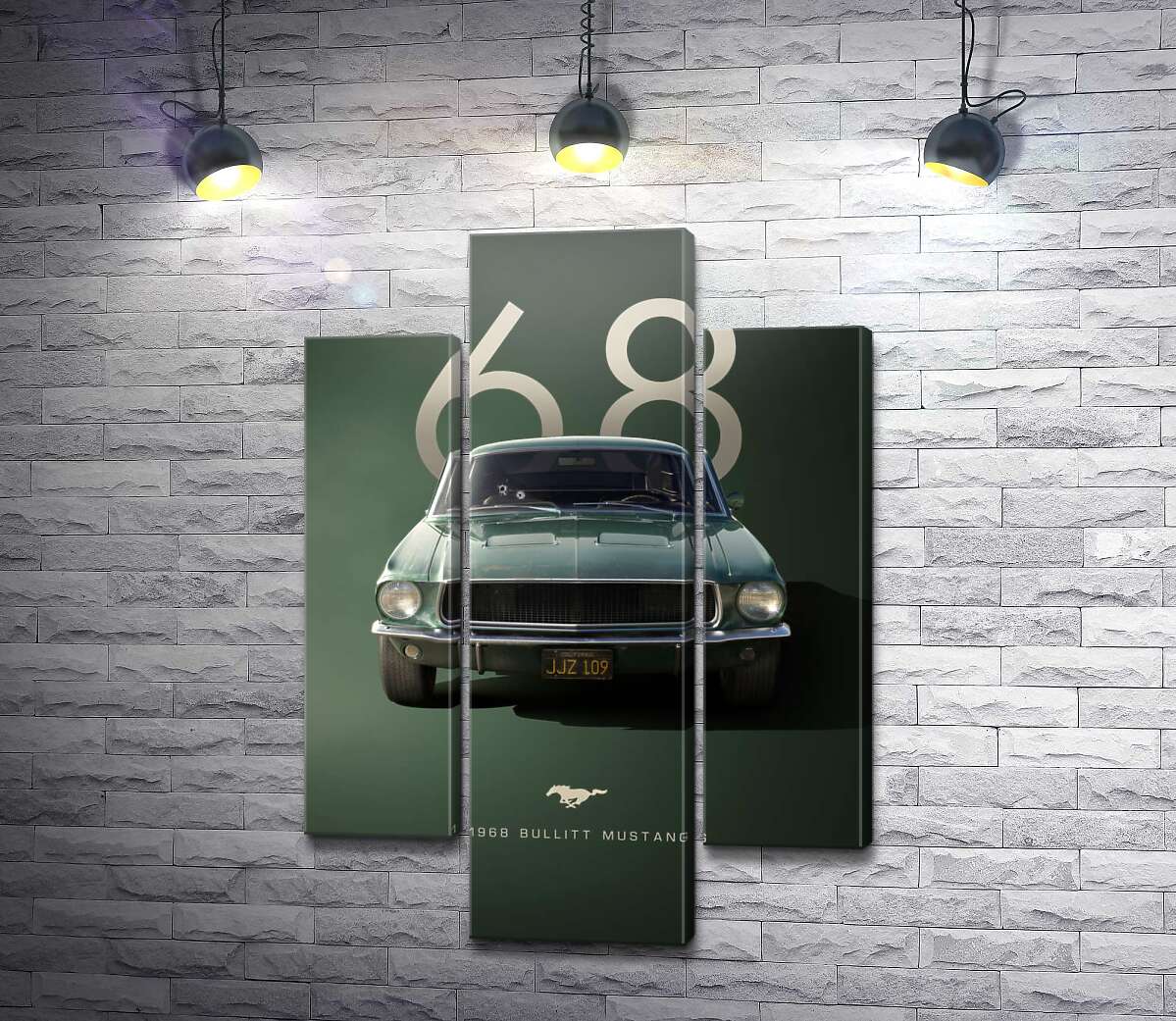 Модульная картина Ford Bullit Mustang 1968 (Модуль №10)
