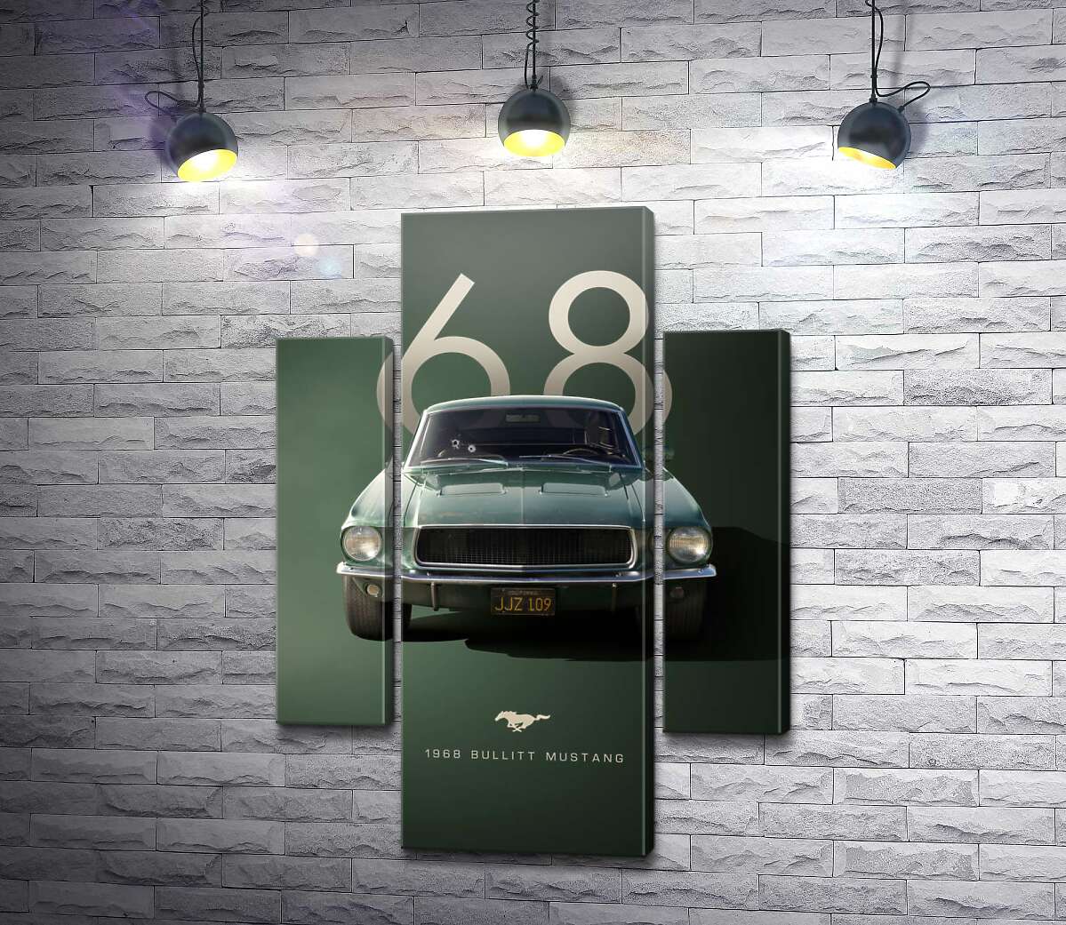 Модульная картина Ford Bullit Mustang 1968 (Модуль №5)