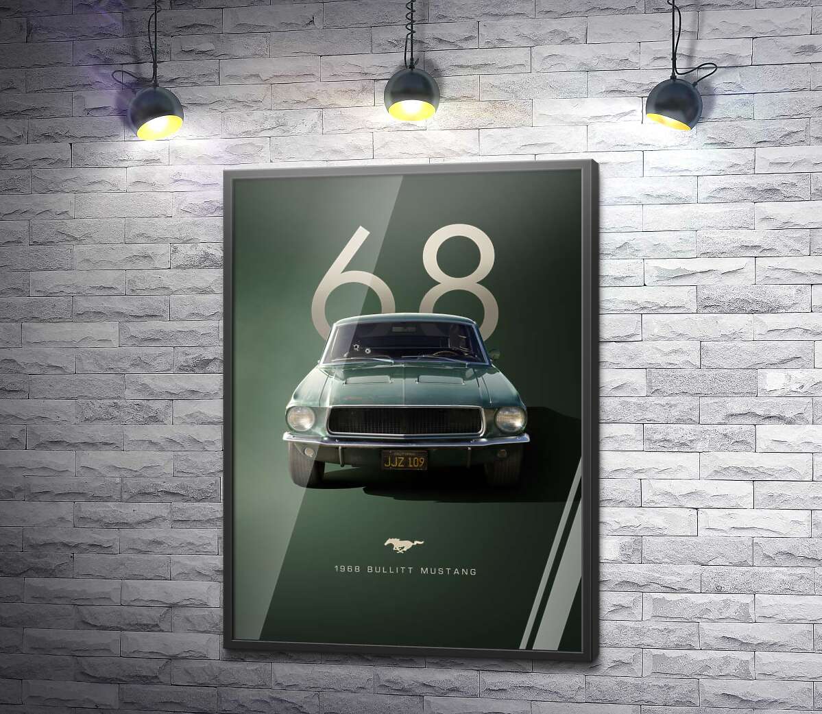 Постер Ford Bullit Mustang 1968 року