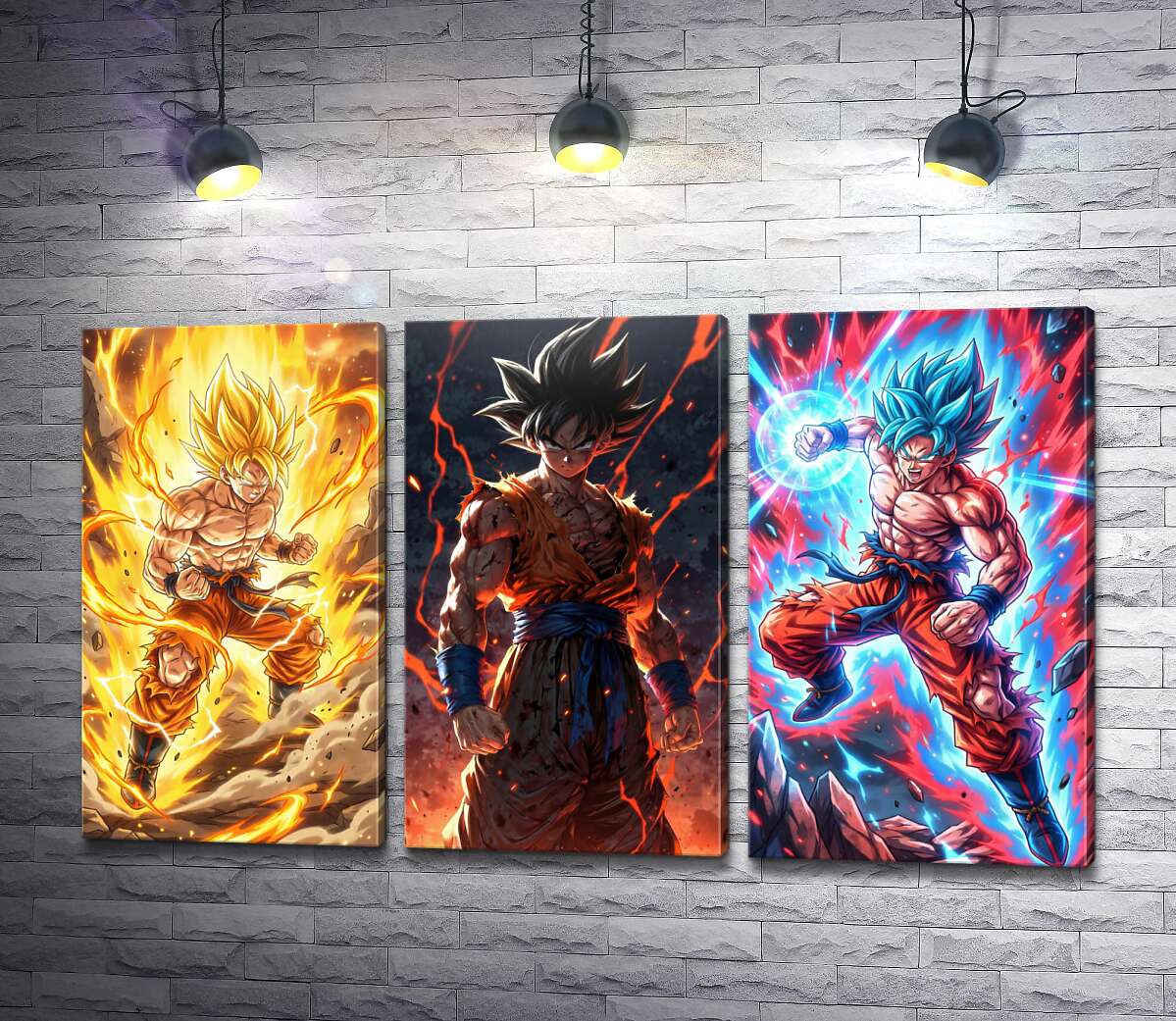 Модульная картина коллаж Воины манги Dragon Ball