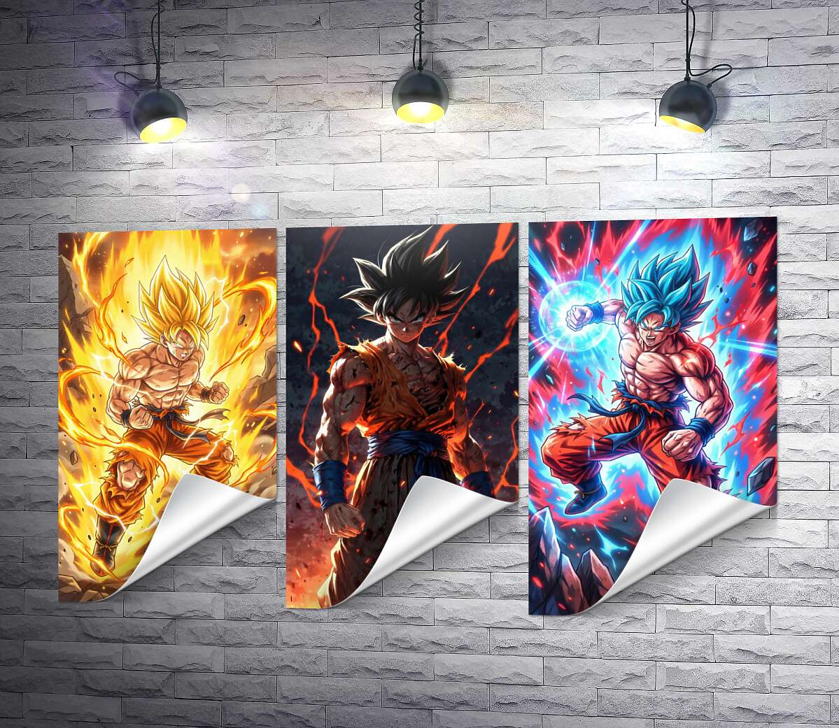 Тільки друк колаж Воїни манги Dragon Ball
