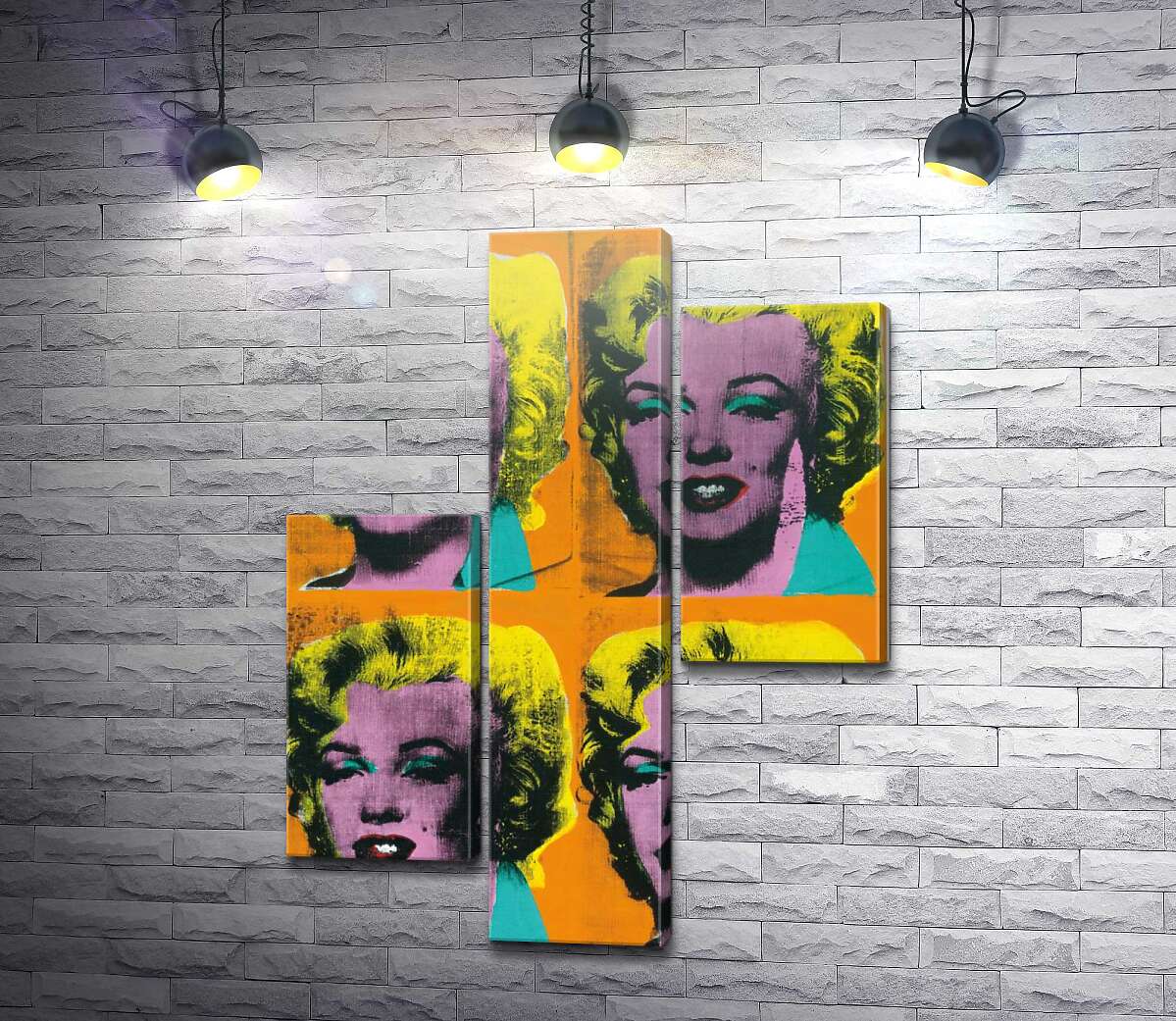 Модульная картина Orange Marilyn (Модуль №12) Энди Уорхол