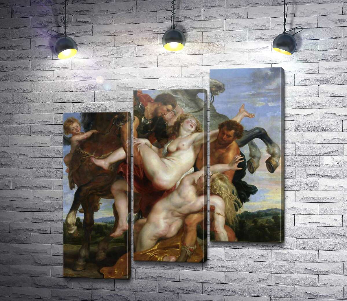 Модульная картина Похищение дочерей Левкиппа (Модуль №14) Пауль Рубенс