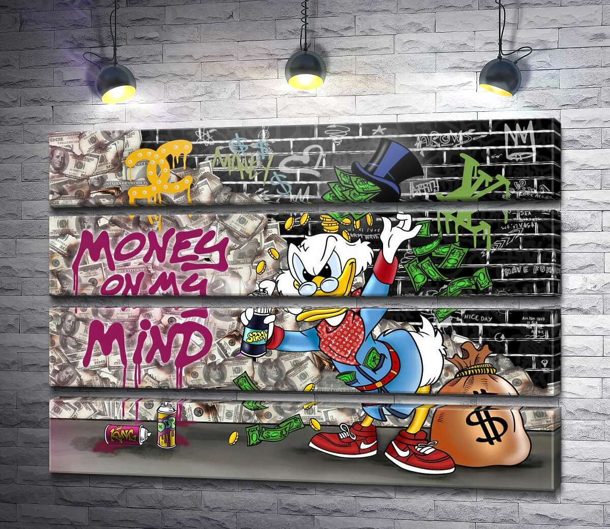 Модульная картина Скрудж-бомбер: Money on my mind (Модуль №22)