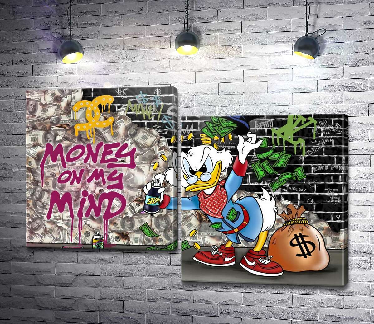 Модульная картина Скрудж-бомбер: Money on my mind (Модуль №9)